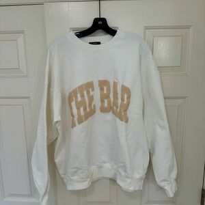 The Bar White Sweatshirt with Tan Logo